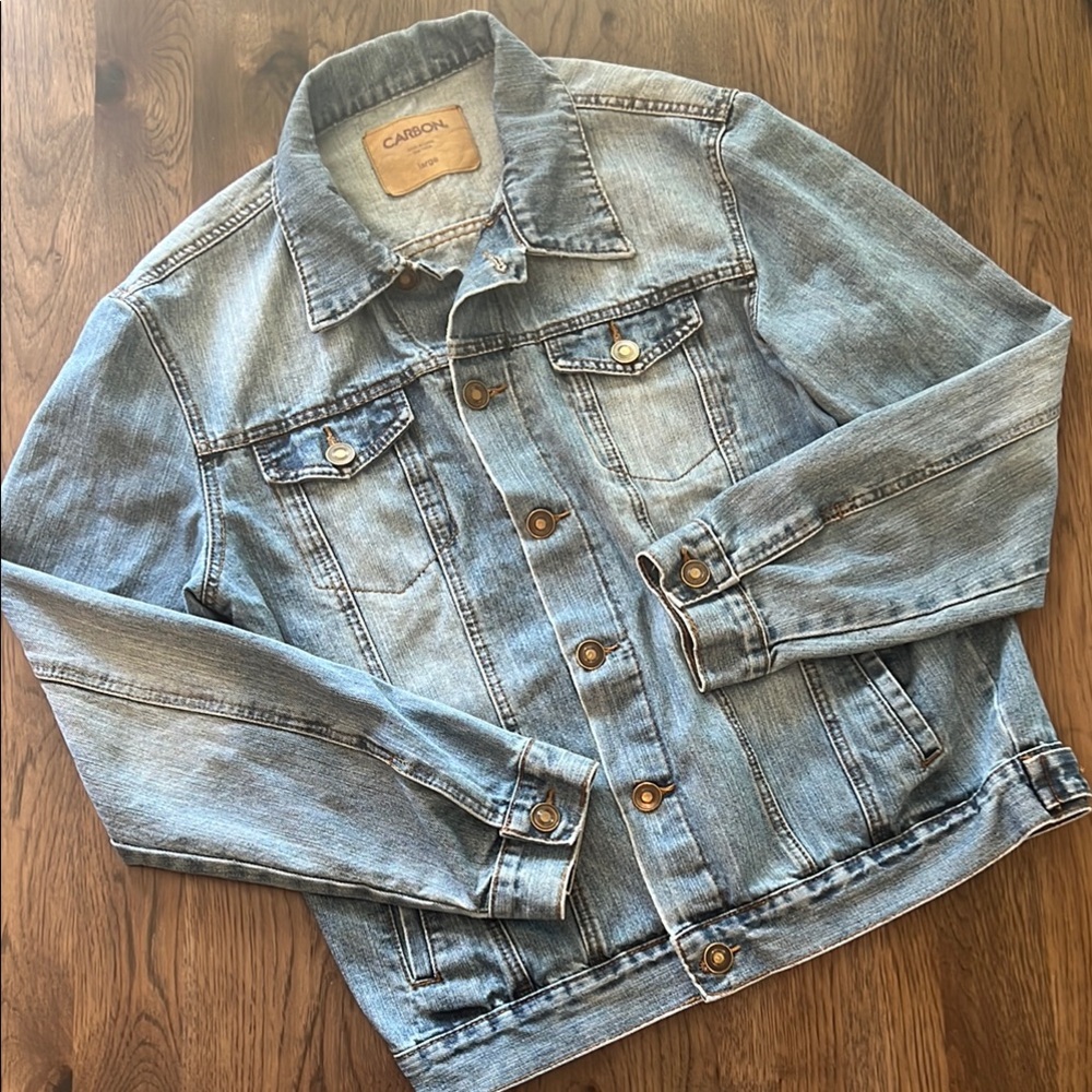 Carbon Men's Light Blue Denim Jacket Large RN#70829